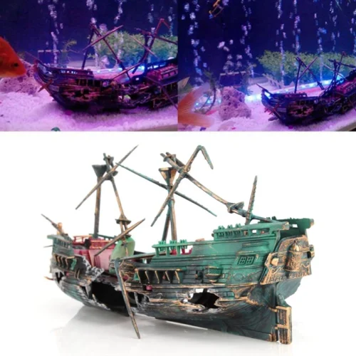 Large Shipwreck Fish Tank Decor